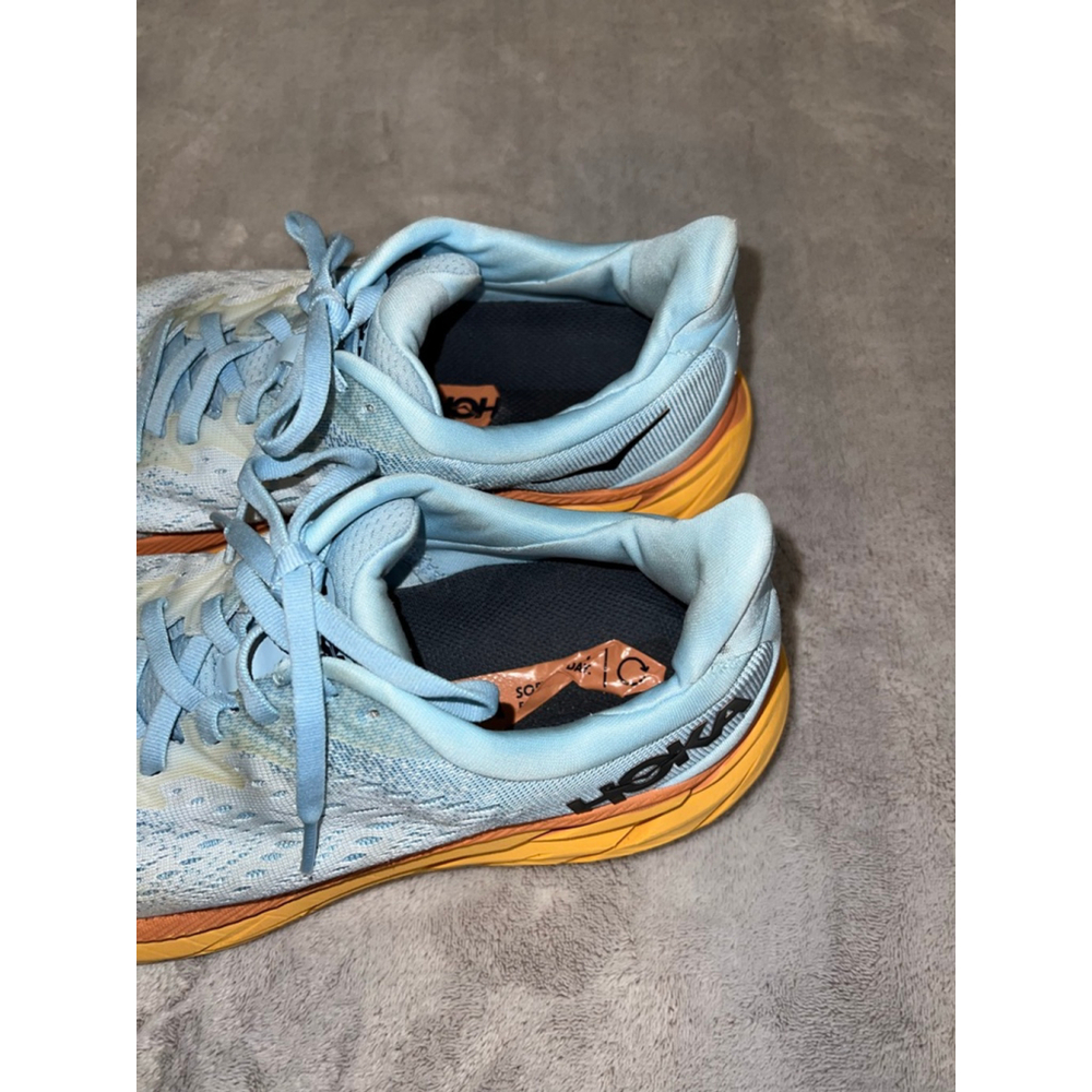 Women's Hoka Clifton 9 Athletic Shoes Size 9.5 Blue Orange - Picture 4 of 8